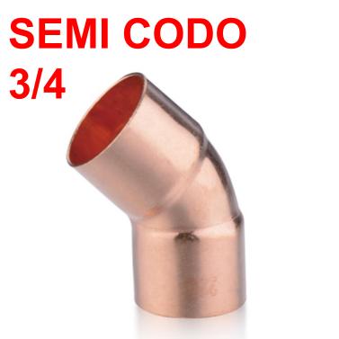 SEMICODO DE COBRE 45° 3/4"