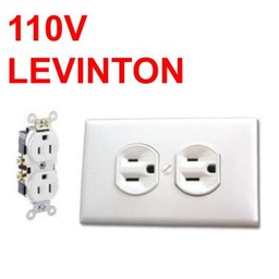 [TD110VLEV] TOMA INCRUSTADO DOBLE LEVINTON 110V 